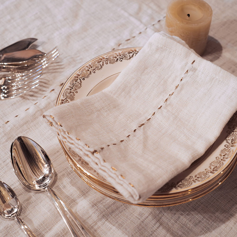 Nappe en Coton Flammé Lucette Écrue - Bedandphilosophy