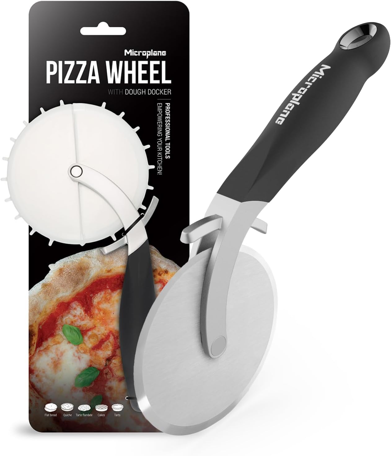 Roulette à Pizza avec Dough Docker Pique-Pâte - Microplane