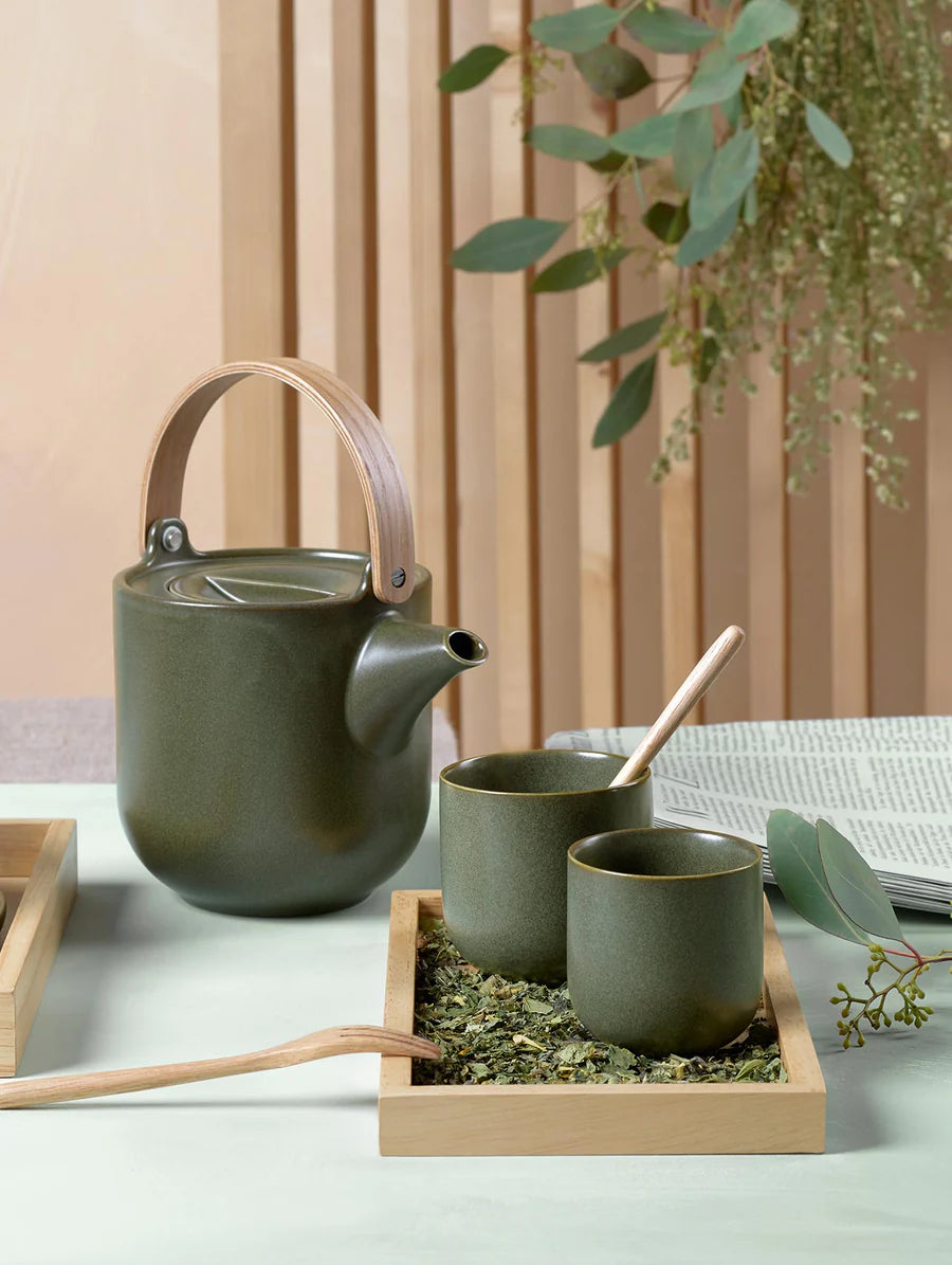 Théière Coppa en Porcelaine avec Manche en Bois - ASA