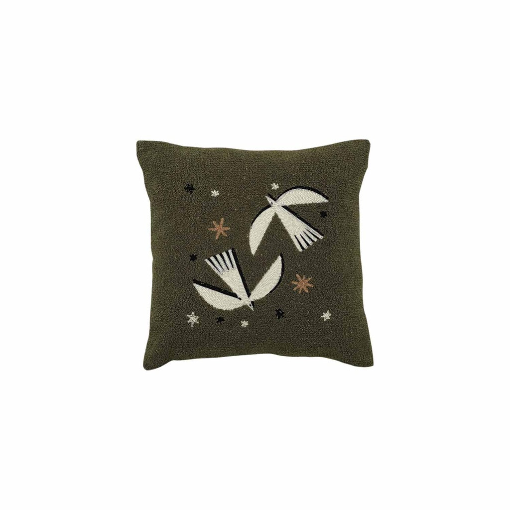 Coussin Oiseaux Vert 40x40 cm - Opjet