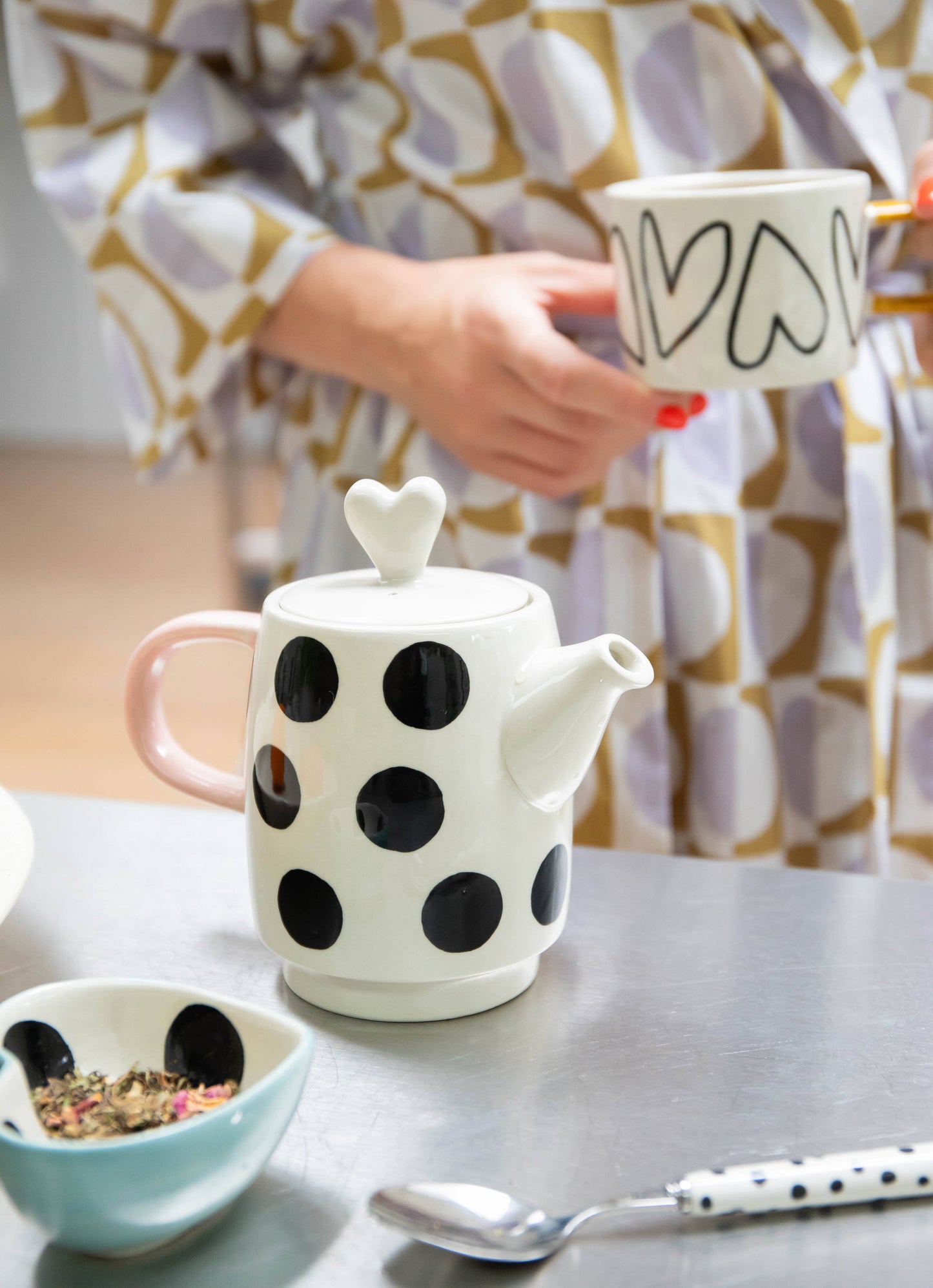 Set de 4 cuillères à Café à Motifs Monochromes - Caroline Gardner
