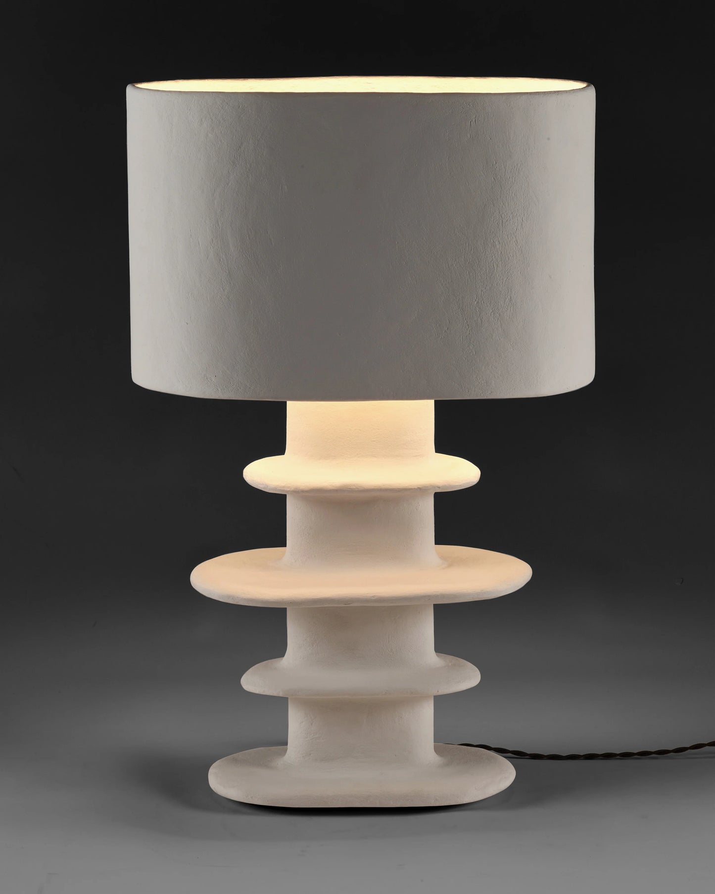 Lampe de table en papier mâché blanc géométrique Terre - Serax
