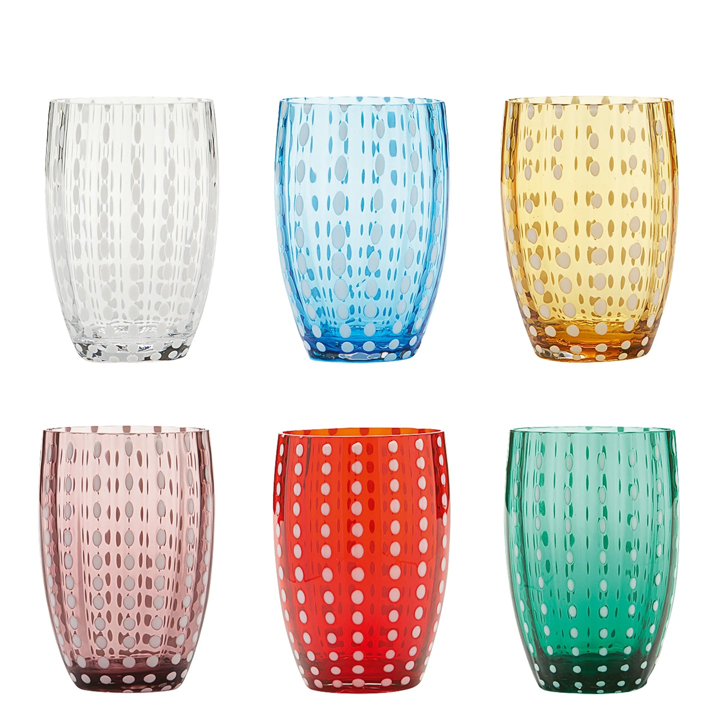 Set de 6 Gobelets en Verre Motif Perle - Zafferano