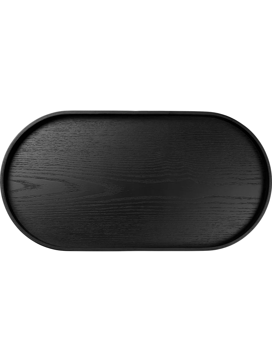 Plateau Ovale de Service en Bois Noir - ASA