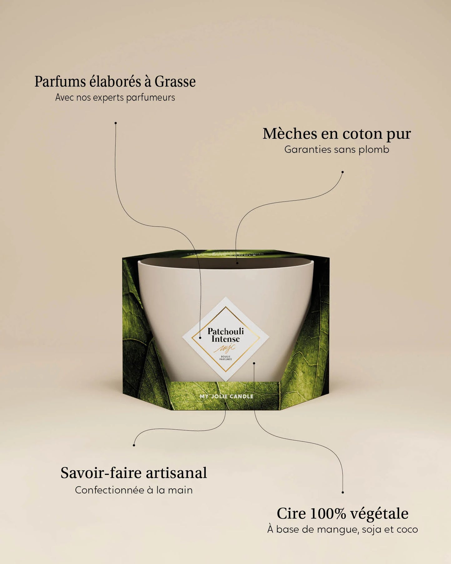 Bougie Parfumée Patchouli Intense 70H - My Jolie Candle