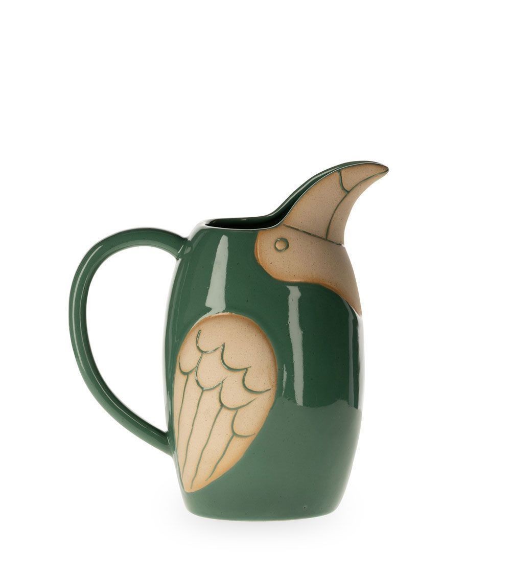 Pichet Bird Vert ou Vert Olive en Grès - Athezza