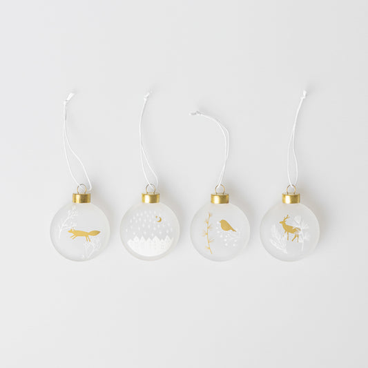 Set de 4 Médaillons en Verres à Accrocher de Noël - Räder