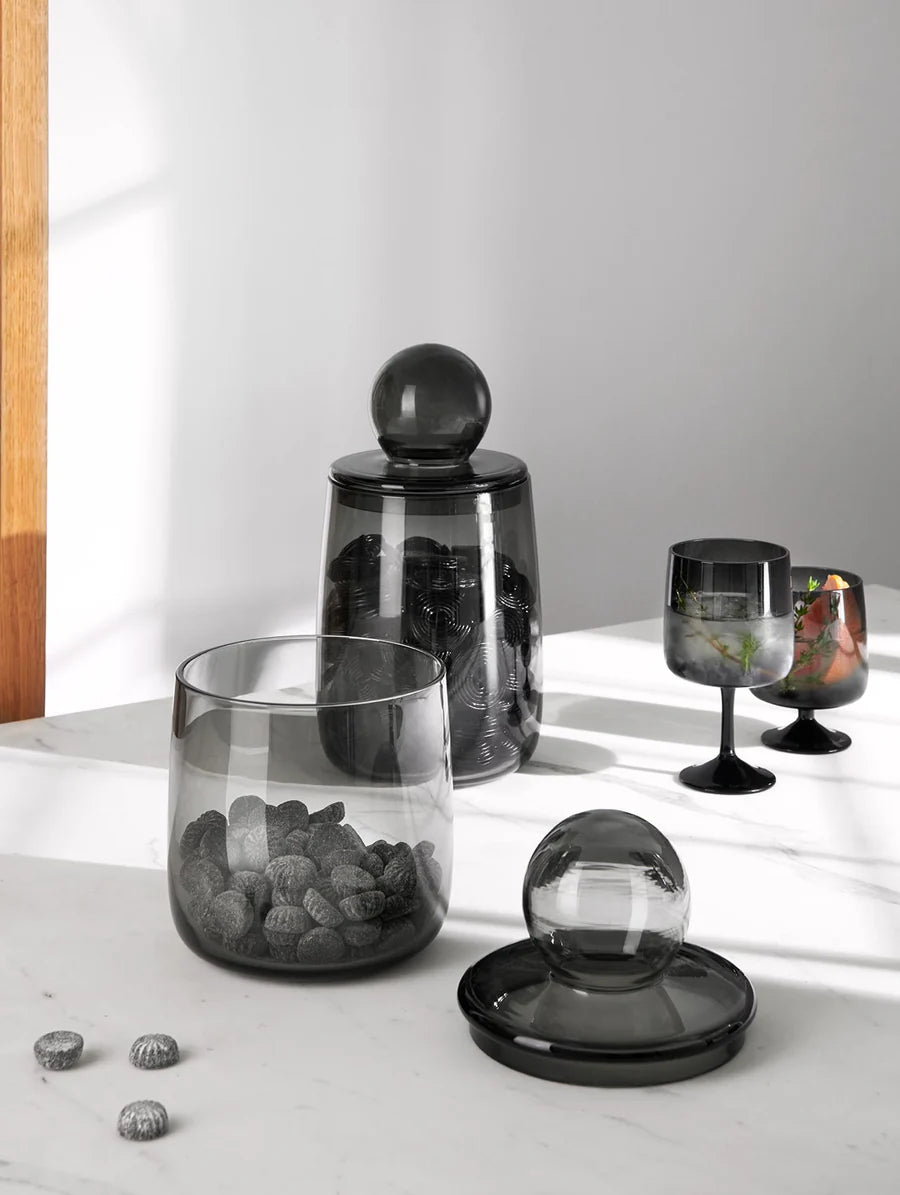 Boîte en Verre avec Couvercle Gris - ASA