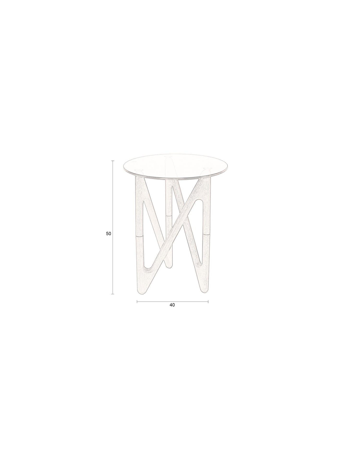 Table d'Appoint Naia en Chêne et Verre - DutchBone