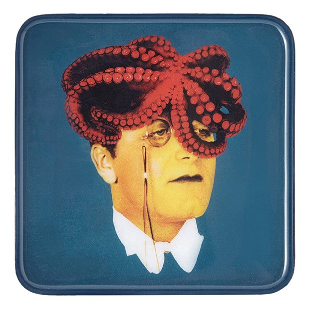 Vide-Poches Carré en Fer Vernis Coloré et Illustration 15x15 cm - Gangzaï
