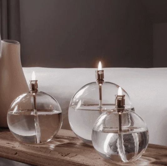 Lampe à Huile Ronde Chroméé - Peri Living