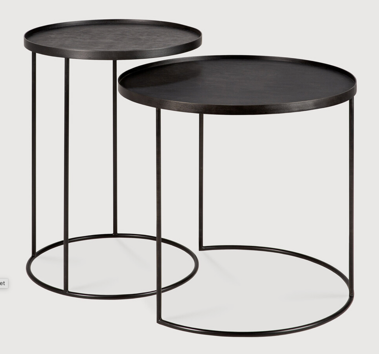 Set de 2 Tables d'Appoint à Plateau en Bois Noir - Ethnicraft