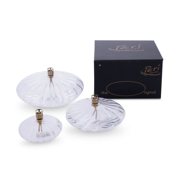 Lampe à Huile Disque Élégant en Verre - Peri Living
