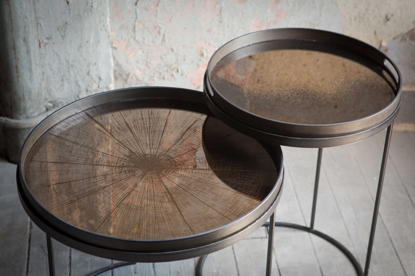 Plateau Rond en Miroir Vieilli D.48 cm - Ethnicraft