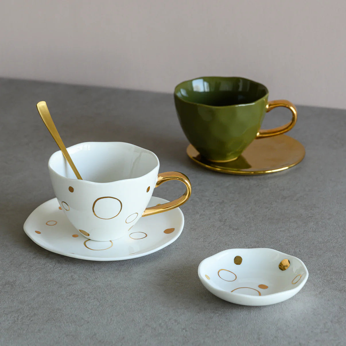 Set de 4 Tasses Good Morning Vert & Or - Urban Nature Culture