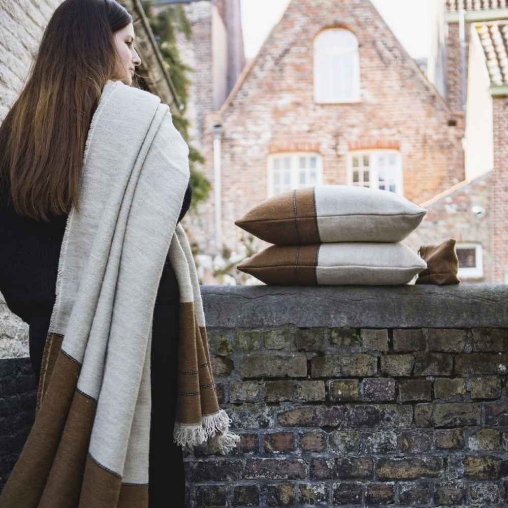 Housse de Coussin Gus en lin et Laine 63x63 cm - Libeco