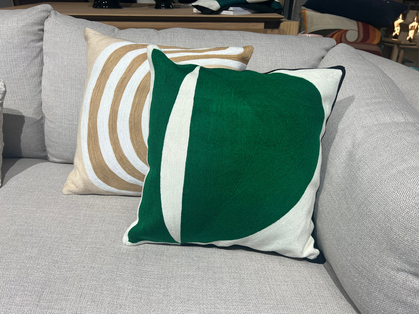 Coussin Onde Beige Carré / Rectangulaire - Maison Sarah Lavoine
