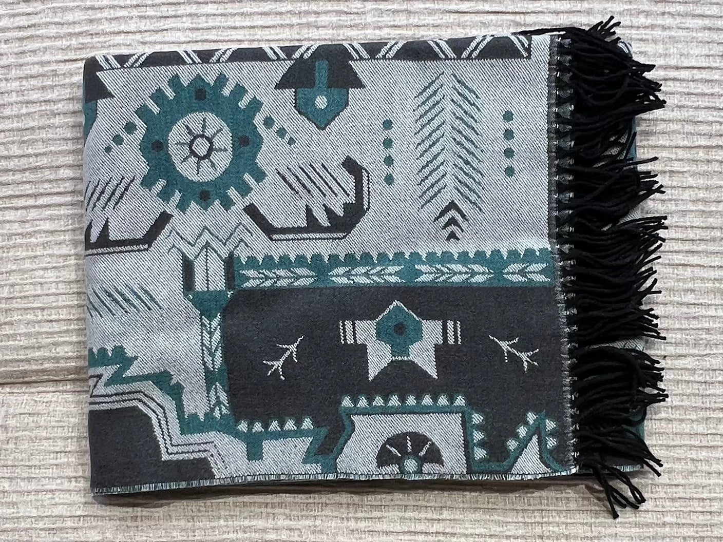 Jeté de Lit Plaid Motifs Aztèques Bleu - Angel des Montagnes