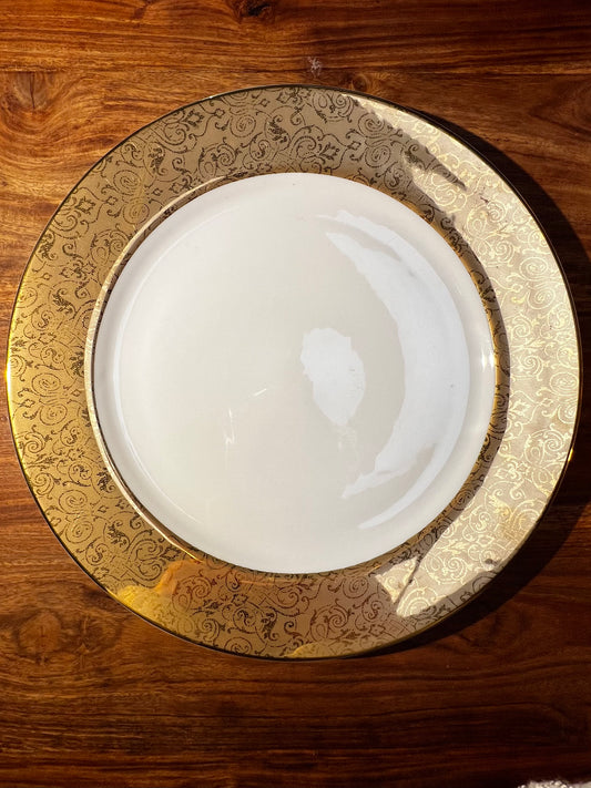 Set de 6 Assiettes Blanches et Dorées - Sia Home