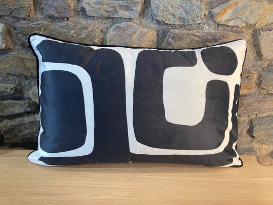 Housse de Coussin Géométrique Noire et Beige - Podevache
