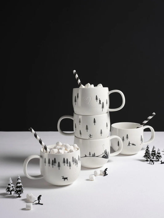 Mug en Porcelaine Blanche Thème Hiver - Asa