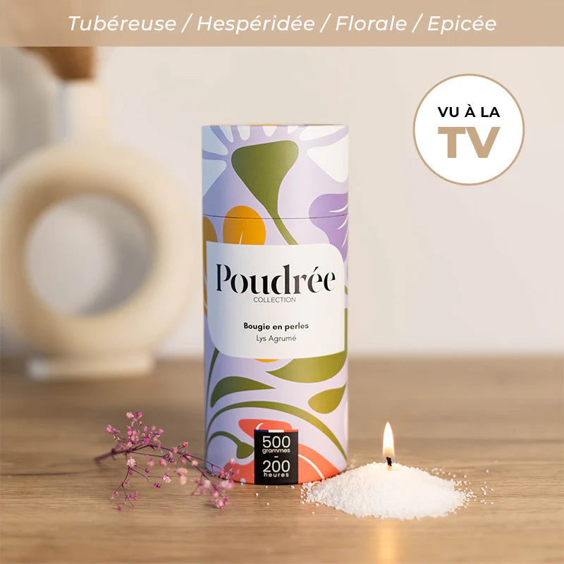 Coffret Bougie Parfumée en Perle - Poudrée Paris