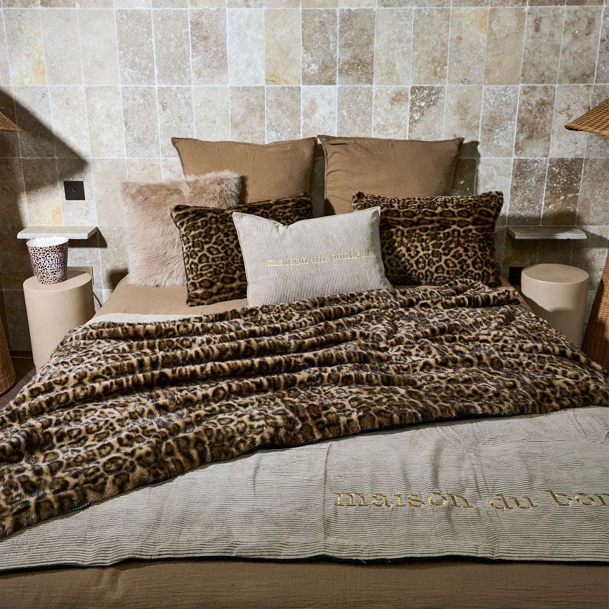 Coussin Léopard Fausse Fourrure 40x60 cm - Podevache