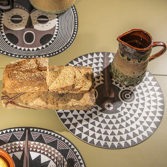 Set de Table en Vinyle Rond Masque D.38 cm - Podevache