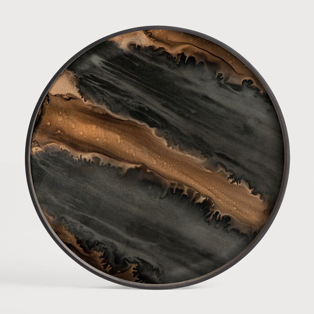 Plateau Bronze Rond en Verre Organique 63cm - Ethnicraft