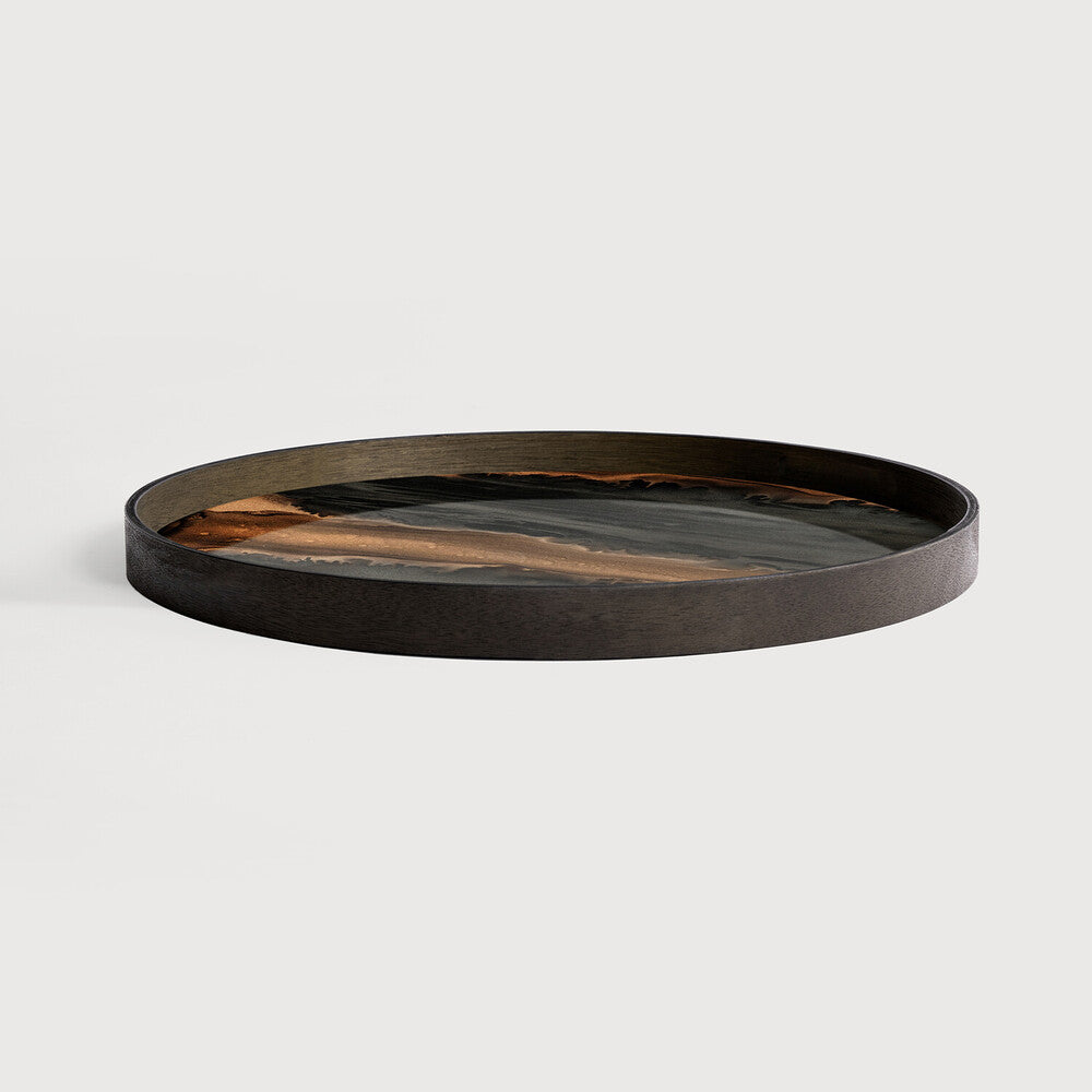 Plateau Bronze Rond en Verre Organique 63cm - Ethnicraft