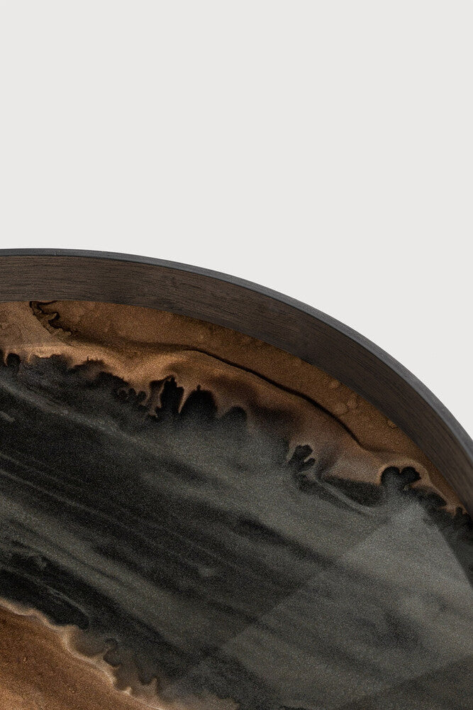 Plateau Bronze Rond en Verre Organique 63cm - Ethnicraft