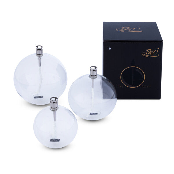 Lampe à Huile Ronde Chroméé - Peri Living