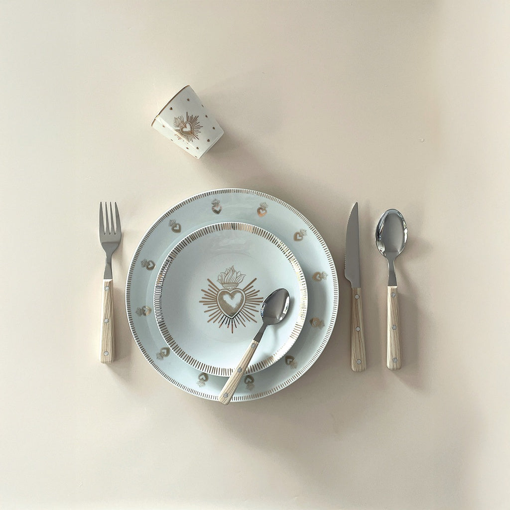 Set de 4 Assiettes à Dessert Ex-Voto Noires ou Dorées D.19 cm - Opjet
