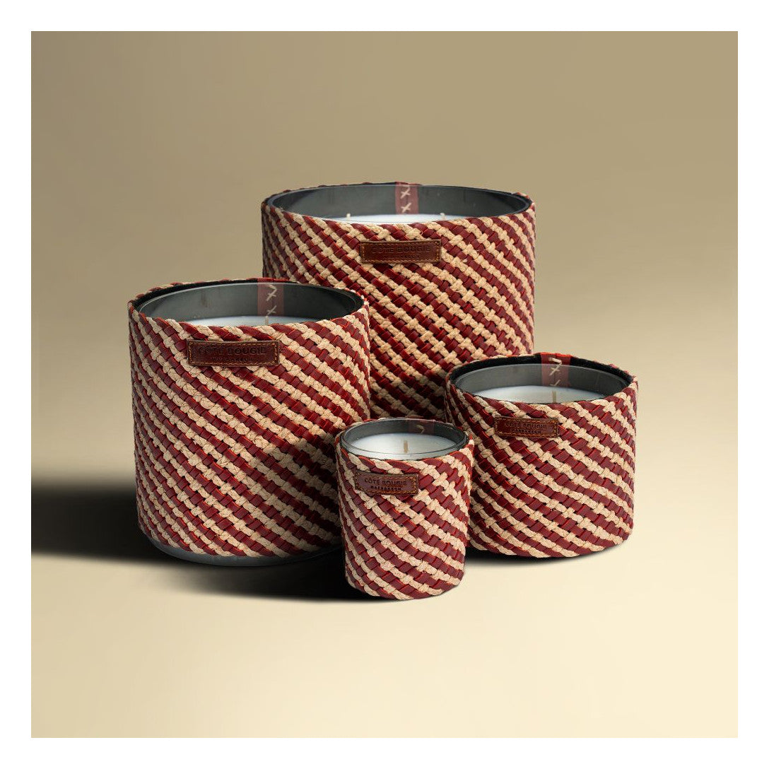 Bougie en Raphia Parfumée Rose Oud Assia - Côté Bougie