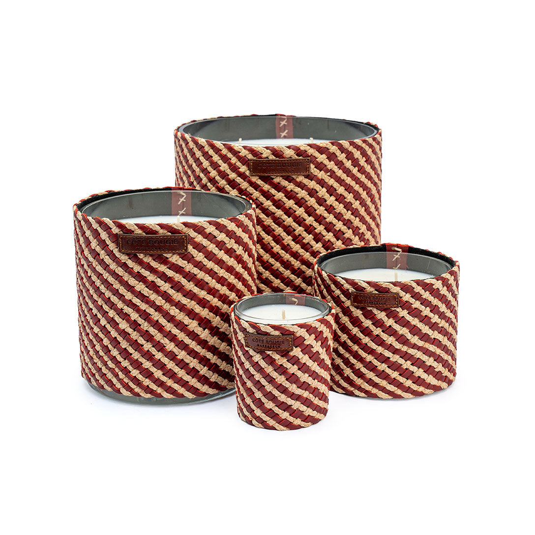 Bougie en Raphia Parfumée Rose Oud Assia - Côté Bougie