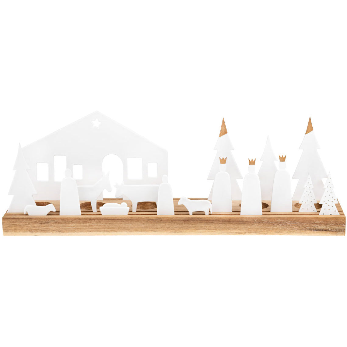 Photophore Crèche de Noël en Bois et Porcelaine - Räder