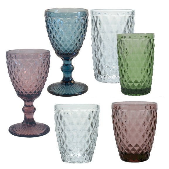Set de 6 Verres à Pieds Colorés Diamond 20cl - Amefa