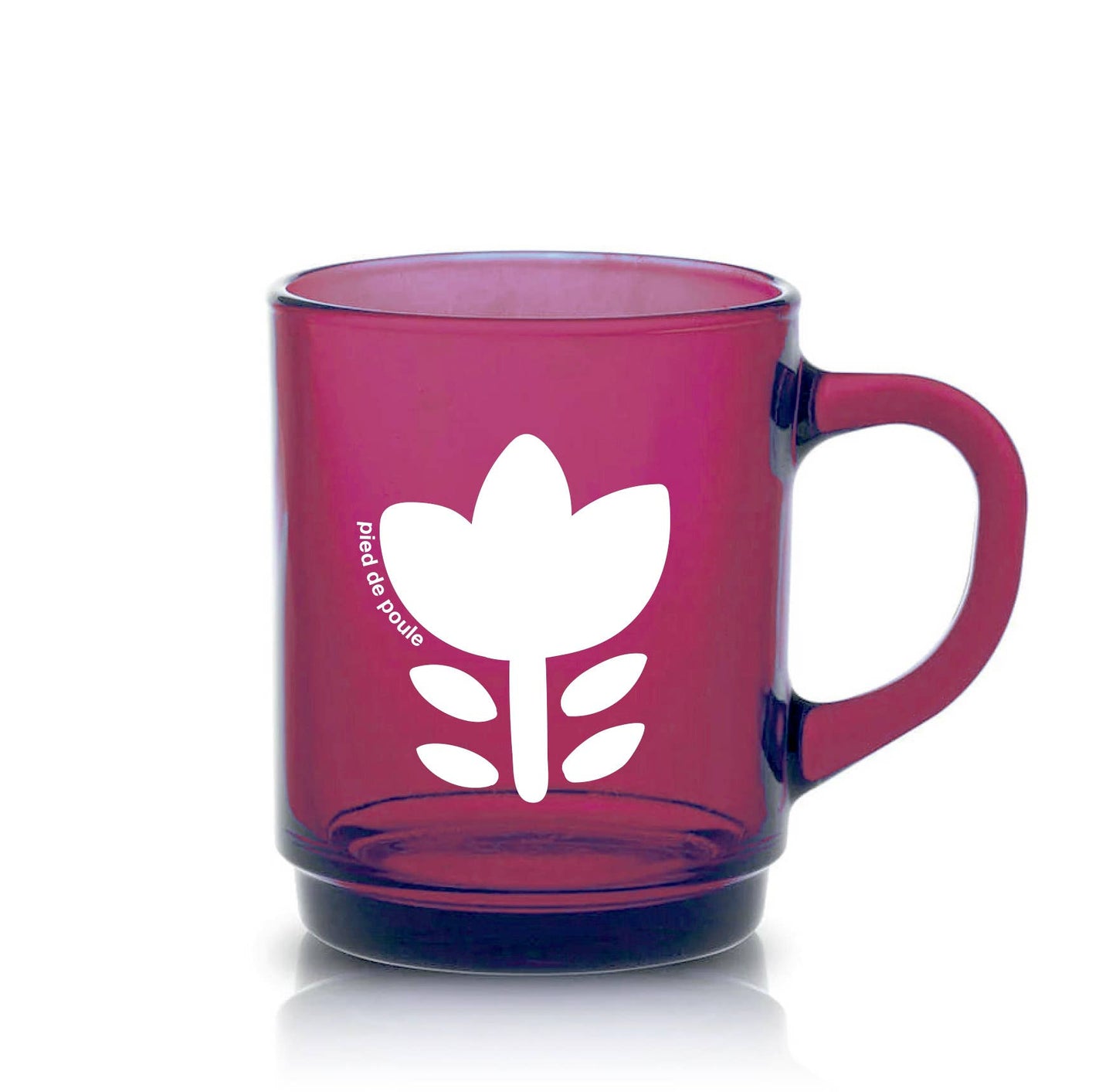 Set de 4 Mugs en Verre Rétros Prunes Fleurs - Duralex