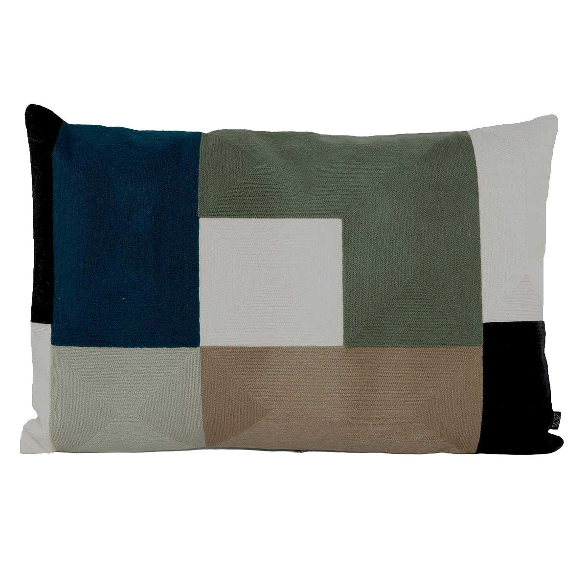 Housse de Coussin Géométrique en Coton Brodé - Haomy