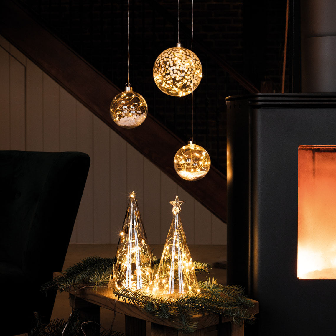 Sapin Lumineux LED en Verre H.22 / H.30 cm - Räder