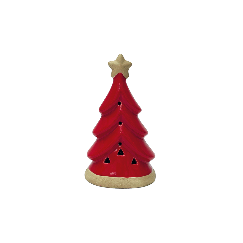 Photophore LED Sapin de Noël H.12 cm en Porcelaine - Opjet