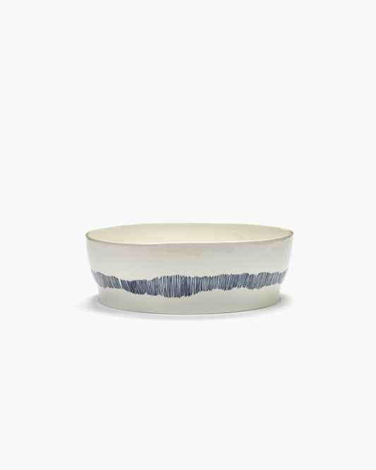 Saladier en Grès Blanc et Bleu 400 cl - Serax