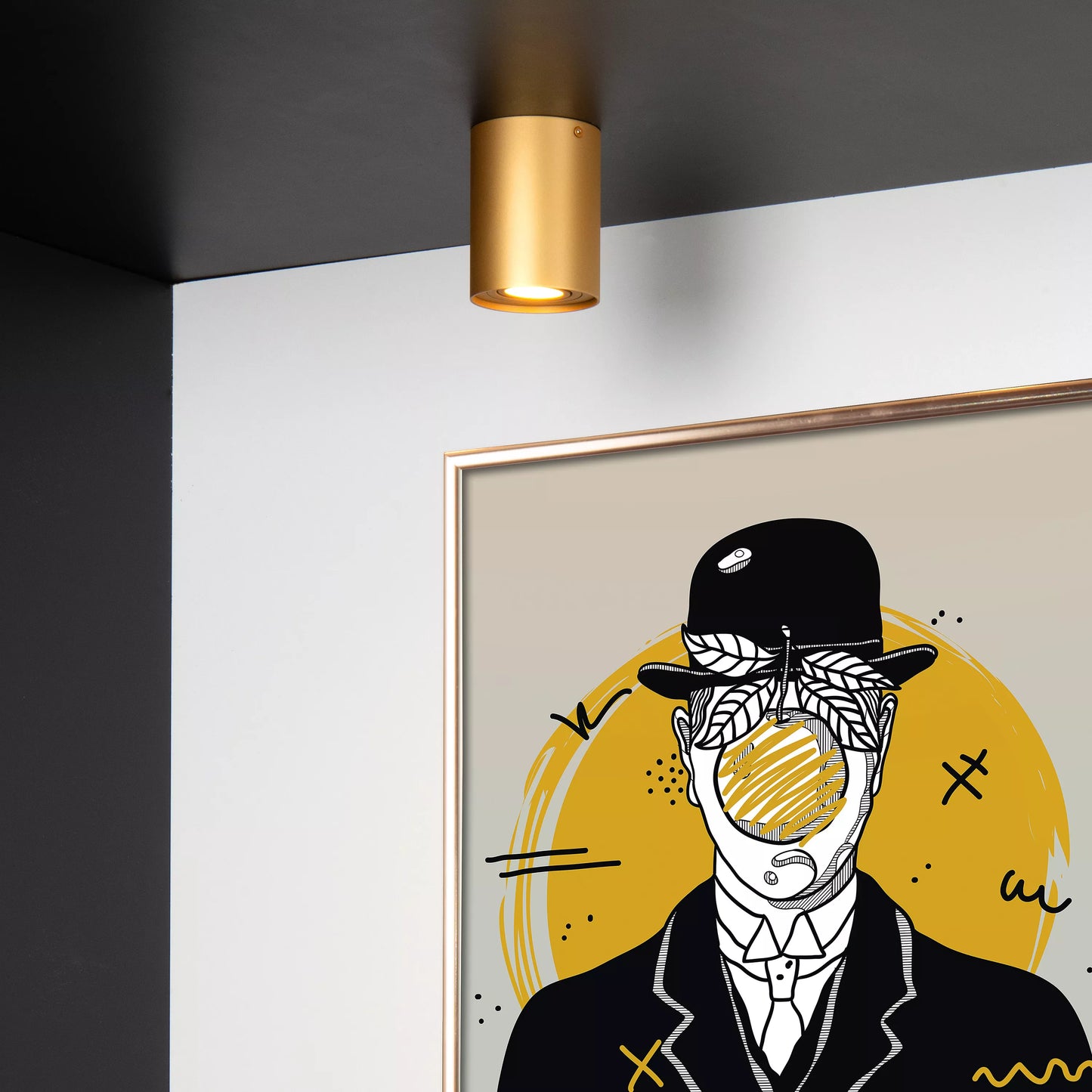 Spot Plafond Tube en Aluminium Doré - Lucide