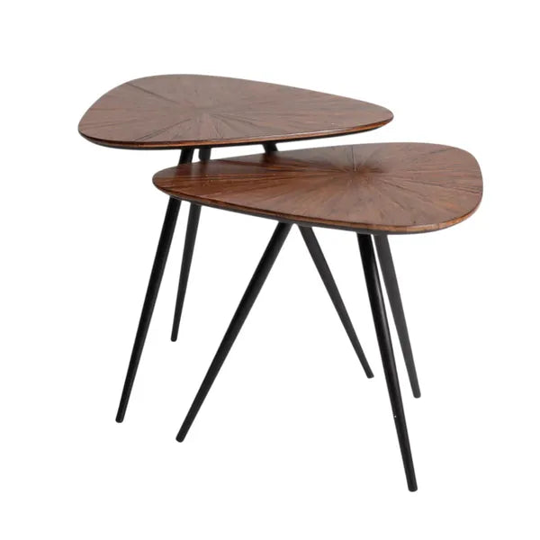 Table Basse Gigogne en Teck (2 dimensions)serie de deux tables