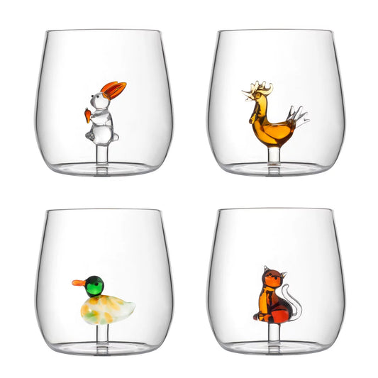 Set de 4 Gobelets en Verre Animaux 37 cl - Amefa