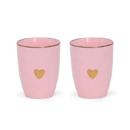 Set de 2 Tasses en Faïence Coeur Doré - Opjet
