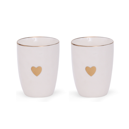 Set de 2 Tasses en Faïence Coeur Doré - Opjet