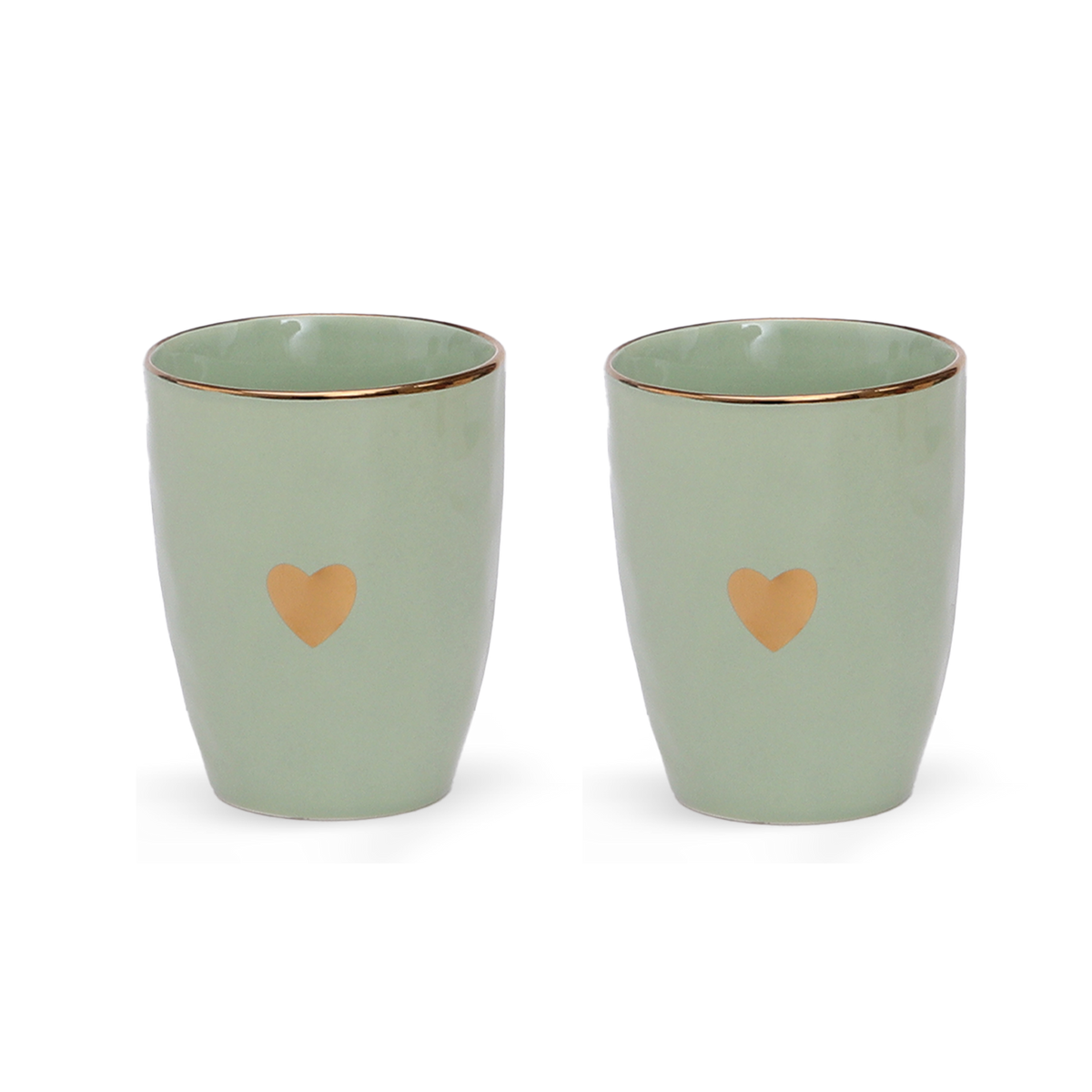 Set de 2 Tasses en Faïence Coeur Doré - Opjet