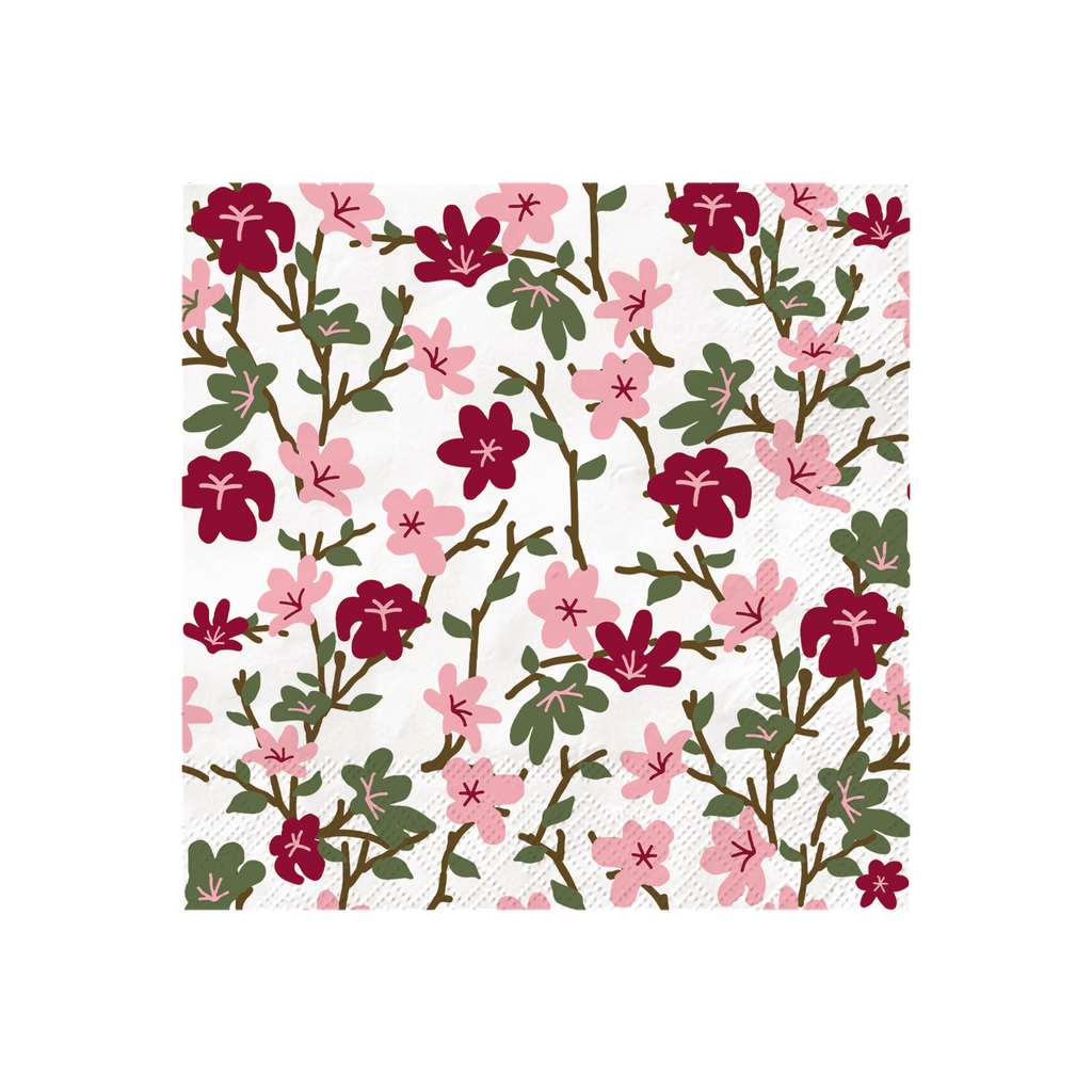 20 Serviettes en Papier Yoshi Roses 33x33 cm - Opjet