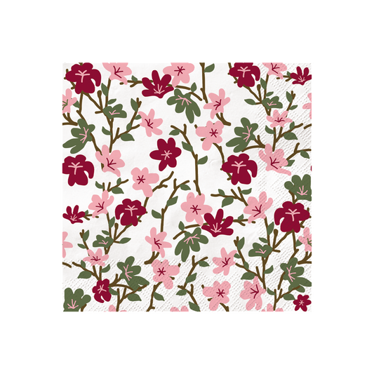 20 Serviettes en Papier Yoshi Roses 33x33 cm - Opjet